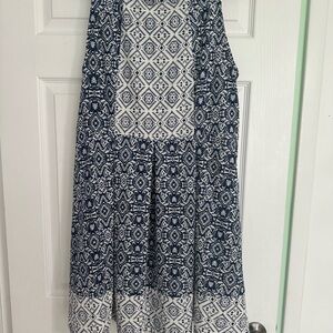 Xhilaration Blue and White Midi Dress